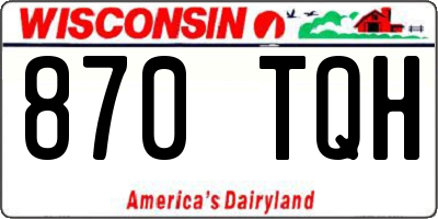 WI license plate 870TQH