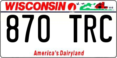WI license plate 870TRC