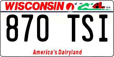 WI license plate 870TSI