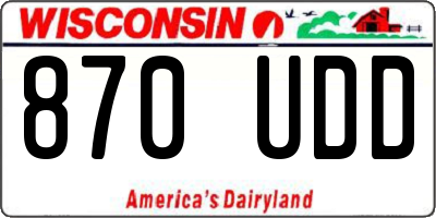 WI license plate 870UDD