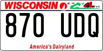 WI license plate 870UDQ
