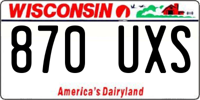 WI license plate 870UXS