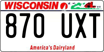 WI license plate 870UXT