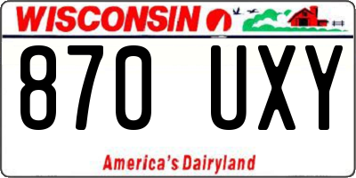 WI license plate 870UXY