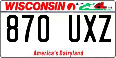 WI license plate 870UXZ