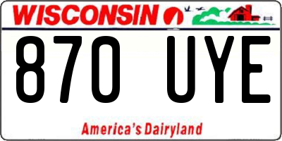 WI license plate 870UYE