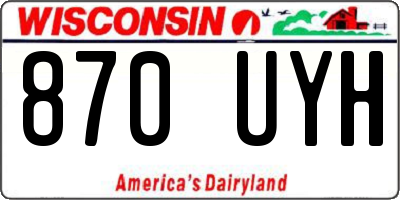 WI license plate 870UYH