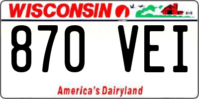 WI license plate 870VEI