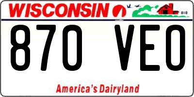 WI license plate 870VEO