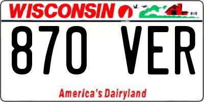 WI license plate 870VER