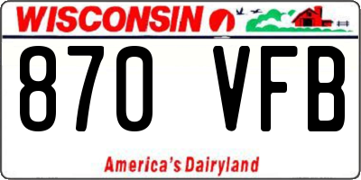 WI license plate 870VFB