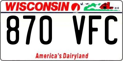 WI license plate 870VFC