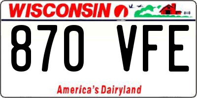 WI license plate 870VFE