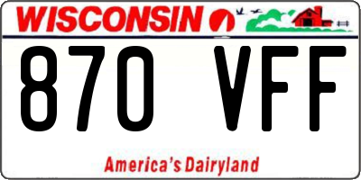 WI license plate 870VFF
