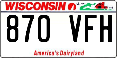 WI license plate 870VFH