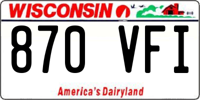 WI license plate 870VFI