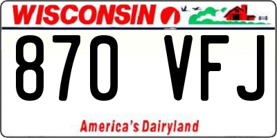WI license plate 870VFJ