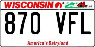 WI license plate 870VFL