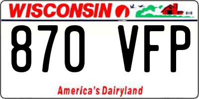 WI license plate 870VFP
