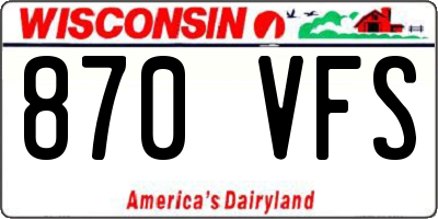 WI license plate 870VFS