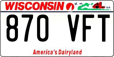 WI license plate 870VFT