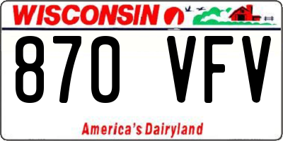 WI license plate 870VFV