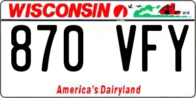 WI license plate 870VFY