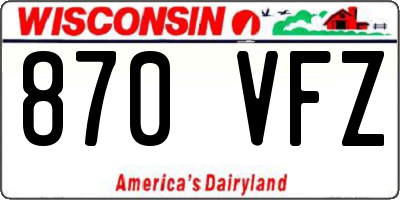 WI license plate 870VFZ