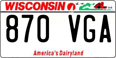 WI license plate 870VGA