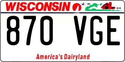 WI license plate 870VGE