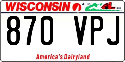 WI license plate 870VPJ