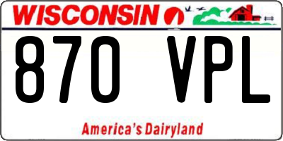 WI license plate 870VPL