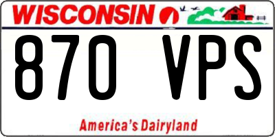 WI license plate 870VPS