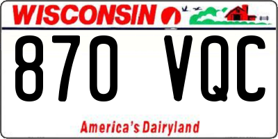 WI license plate 870VQC
