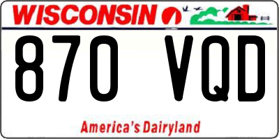 WI license plate 870VQD