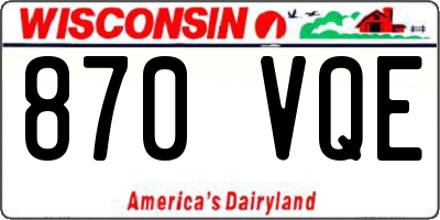 WI license plate 870VQE