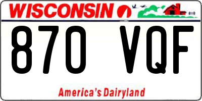WI license plate 870VQF