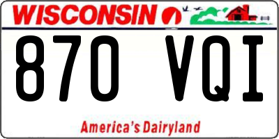 WI license plate 870VQI
