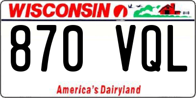 WI license plate 870VQL
