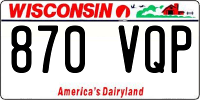 WI license plate 870VQP