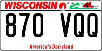 WI license plate 870VQQ