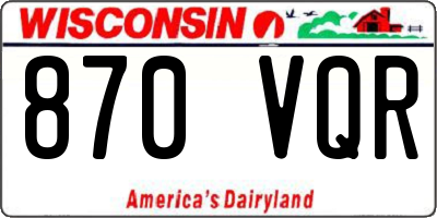 WI license plate 870VQR