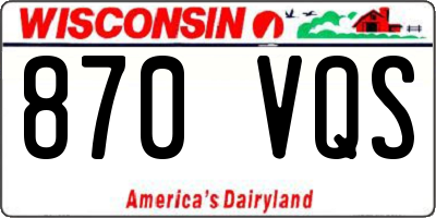 WI license plate 870VQS