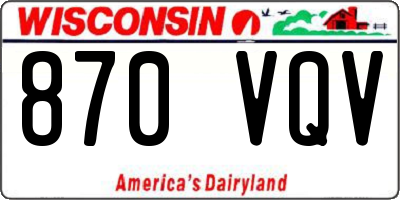 WI license plate 870VQV