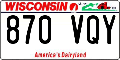 WI license plate 870VQY