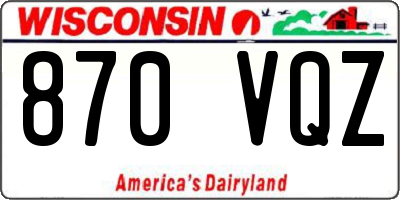 WI license plate 870VQZ