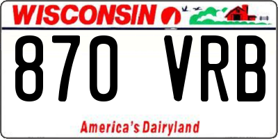 WI license plate 870VRB