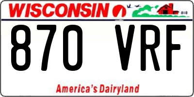 WI license plate 870VRF
