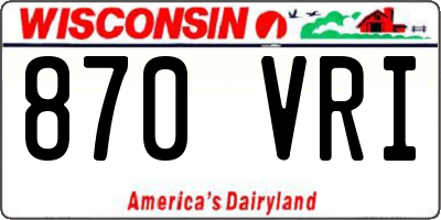 WI license plate 870VRI