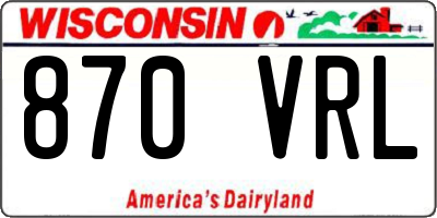 WI license plate 870VRL